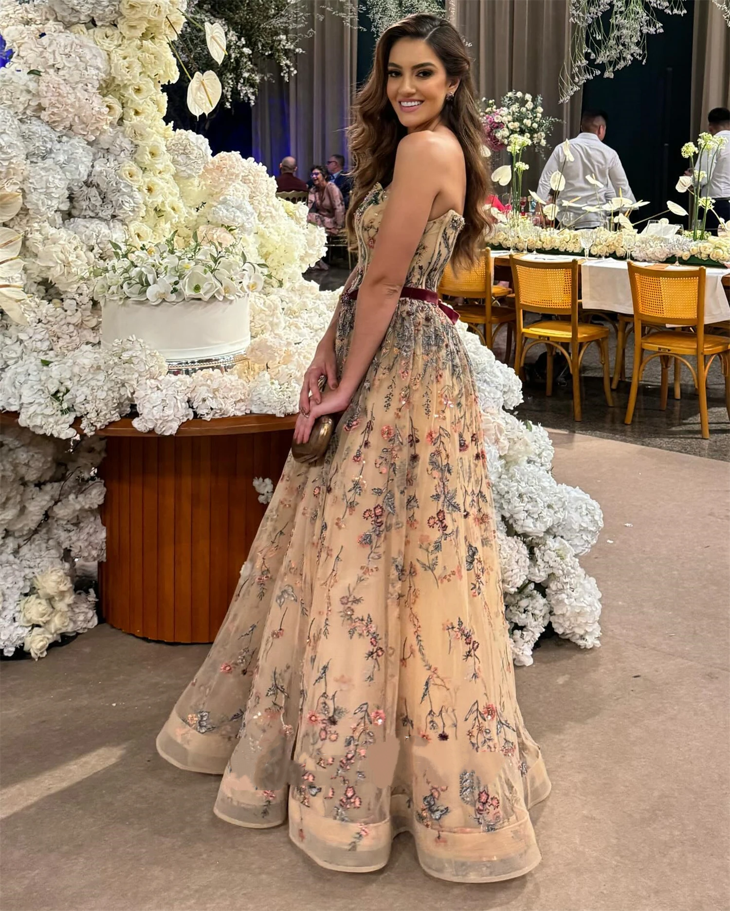 Champagner Sharon Happy Abendkleid | Elegantes Festliches Kleid für besondere Anlässe