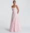 Women's Spaghetti Strap Evening Floral Jacquard Maxi Dress