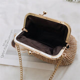 Natur Rattan Boho Crossbody Bag | Kleine Stroh Strand Umhängetasche für Damen