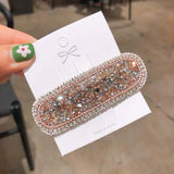 The "Glisten Grid" Crystal Clip: Stunning Square & Waterdrop Rhinestone Hairpin