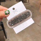 The "Glisten Grid" Crystal Clip: Stunning Square & Waterdrop Rhinestone Hairpin