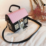 Creative House-Shaped Leather Handbag | Funny Personality Crossbody Bag