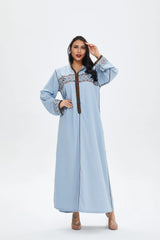 Elegant Turkish Hooded Abaya for Women | Moroccan Kaftan and Islamic Hijab Dress