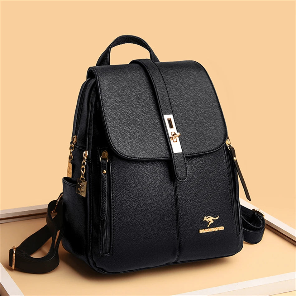 High Quality Women's Leather Backpack | Premium Girls' School Bag
