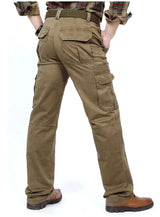 Herren Cargohose aus reiner Baumwolle mit mehreren Taschen, weitem Schnitt