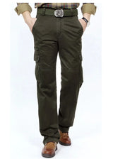 Herren Cargohose aus reiner Baumwolle mit mehreren Taschen, weitem Schnitt