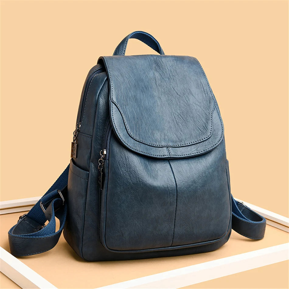 Women's Soft Leather Fashion Backpack | Ladies Designer Shoulder Bag