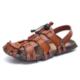 Men's Leather Summer Sandals – Comfortable Leisure Slippers for Men