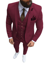 Herren 3-teiliger Slim Fit Anzug – Formeller Business-Smoking mit fallendem Revers, Hochzeits-Trauzeugen-Blazer, Weste & Hose Set für Herren