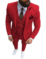 Herren 3-teiliger Slim Fit Anzug – Formeller Business-Smoking mit fallendem Revers, Hochzeits-Trauzeugen-Blazer, Weste & Hose Set für Herren