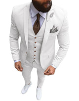 Herren 3-teiliger Slim Fit Anzug – Formeller Business-Smoking mit fallendem Revers, Hochzeits-Trauzeugen-Blazer, Weste & Hose Set für Herren