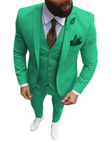 Herren 3-teiliger Slim Fit Anzug – Formeller Business-Smoking mit fallendem Revers, Hochzeits-Trauzeugen-Blazer, Weste & Hose Set für Herren