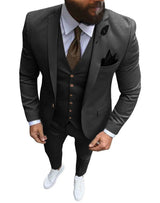 Herren 3-teiliger Slim Fit Anzug – Formeller Business-Smoking mit fallendem Revers, Hochzeits-Trauzeugen-Blazer, Weste & Hose Set für Herren
