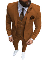 Herren 3-teiliger Slim Fit Anzug – Formeller Business-Smoking mit fallendem Revers, Hochzeits-Trauzeugen-Blazer, Weste & Hose Set für Herren