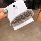 The "Glisten Grid" Crystal Clip: Stunning Square & Waterdrop Rhinestone Hairpin