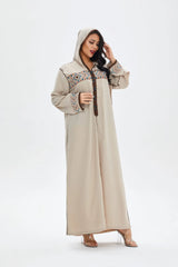 Elegant Turkish Hooded Abaya for Women | Moroccan Kaftan and Islamic Hijab Dress