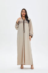 Elegant Turkish Hooded Abaya for Women | Moroccan Kaftan and Islamic Hijab Dress
