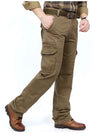 Herren Cargohose aus reiner Baumwolle mit mehreren Taschen, weitem Schnitt