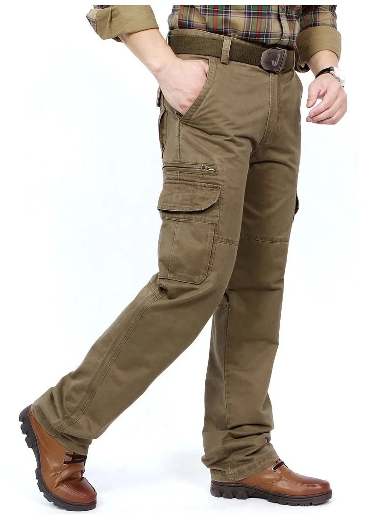 Men’s Pure Cotton Multi-Pocket Oversized Utility Cargo Pants