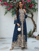 Das „Mosaic Diamond“ Kleid – charakteristisches bedrucktes Dubai Abaya – Kaftan im Boutique Marokko-Stil