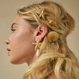 The "Ocean Muse" Gold Set: Stunning Shell & Starfish Hairpins