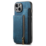 Reißverschluss-Brieftaschen-Lederhülle für iPhone 17 Air 16 15 14 Pro Max | Kartensteckfach