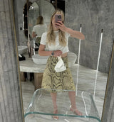 Women’s Fashion Snake Pattern Straight Skirt – High-Waist Slim Long Skirt