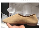 Damen Ballerinas aus echtem Leder – Elegante spitz zulaufende Loafer