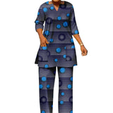 The "Kente Luxe" Co-ord: African Print Vibrant V-Neck Shirt & Tailored Pants Set