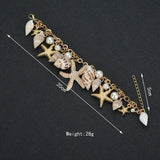 Seestern- und Muschel-Charm-Armband für Damen – Naturperle & Muschel-Sommerstrand-Schmuck