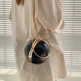 New Fashion Ball-Shape Crossbody Bag | Luxury Acrylic Chain Shoulder Bag