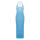 Women’s Backless Halter Crochet Dress – Sexy Knit Cutout Mini & Long Bodycon Dress