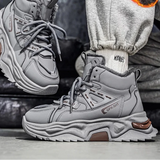 Herren-Winter-Sneaker-Stiefel: Wasserdichte, warm gefütterte Schneestiefel, rutschfeste sportliche Winterschuhe