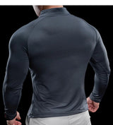 Herren schnelltrocknendes Langarm-Trainings-T-Shirt | Fitnessstudio-Lauf-Top
