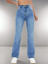 Damen Schlankheits-Jeans mit hoher Taille – Freizeithosen aus Denim im europäischen und amerikanischen Stil
