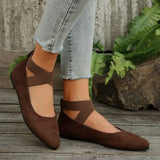 Damen-Ballett-Flats mit elastischem Knöchelriemen – elegante Ballerinas für Damen