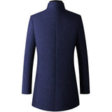 Herren koreanischer Mode Trenchcoat – Business Casual Stehkragen Langer Slim Fit Winter Windbreaker