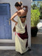 Women’s Sexy Strapless Floral Maxi Dress – Backless Summer Vacation Dress with Belt