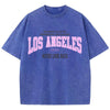 Damen-Top aus ausgewaschener Baumwolle mit Vintage Los Angeles-Grafik