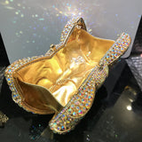 Die Sirenen-Glanz Bogen-Clutch Luxuriöse Abendtasche mit Diamant-Einlagen