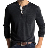 European And American Men's Long Sleeve Round Neck T-Shirt Amazon Men's Base Layer Top Foreign Trade Men's T-Shirt Henry Collar