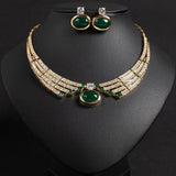 Exquisites 2-teiliges Luxus-Schmuckset für Damen | Atemberaubendes Collier- und Ohrring-Ensemble