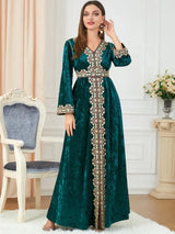 Luxury Velvet Dubai Abaya for Women | Elegant Kimono Robe and Muslim Hijab Dress