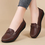 Damen Mokassins aus weichem Leder – Leichte, flexible, lässige Slipper mit flachem Absatz