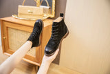 Women’s Genuine Leather Ankle Boots – Retro British Style Suede Booties