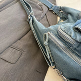 The Indigo-Edge Silhouette Trendy Denim Shoulder Bag