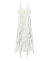 Fashion Ruffled Suspender Dress for Women – Sexy Side Slit Slim Maxi Dress
