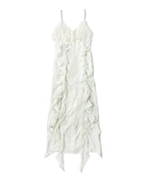 Fashion Ruffled Suspender Dress for Women – Sexy Side Slit Slim Maxi Dress