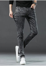 Vintage Snowflake Wash Jeans | Designer Koreanische Slim-Jeans für Herren