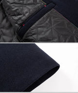 Herren koreanischer Mode Trenchcoat – Business Casual Stehkragen Langer Slim Fit Winter Windbreaker